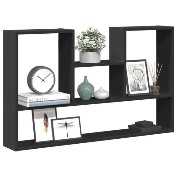 Bestseller Półka ścienna, czarna, 99x15x60 cm, materiał drewnopochodny Lumarko! - Hurtownia wielobranżowa Lumarko